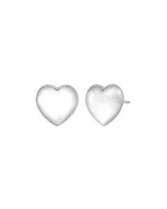 Soft Heart Studs White Gold Earring