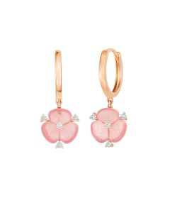Colourella Pink Quarts Diamond Earrings