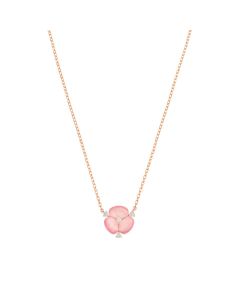Pink Quartz Diamond Necklace