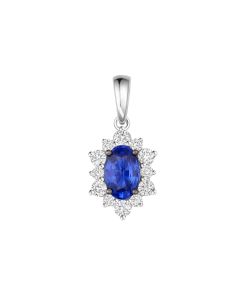 Prestigio Aurora Sapphire with Diamonds Pendant