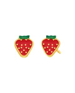 916 Gold Strawberry Earrings