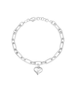 KStyle White Gold Heart Charm Link Bracelet