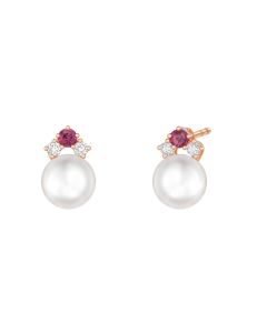Perole Tiara Rhodolite and Diamond Earrings