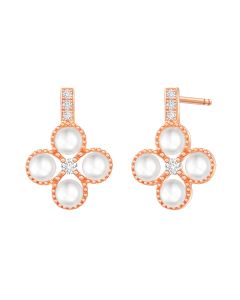  Radiant Pearl Blossom Earrings