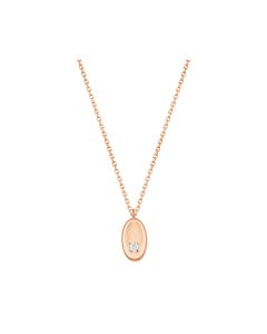 Oval Rose Gold Diamond Necklace