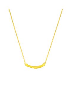 999 Gold Bamboo Leaf Necklace