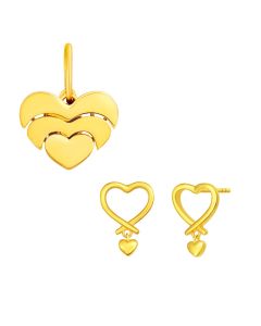 Heart Earrings & Pendant