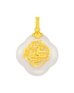 999 Gold Nephrite Blessings Pendant