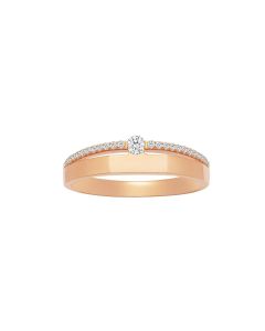 Rose Gold Crown Diamond Wedding Band (Female)