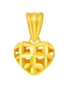 916 Gold Puffy Heart Pendant