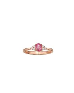 Rose/White Gold Pink Tourmaline & Diamond Ring