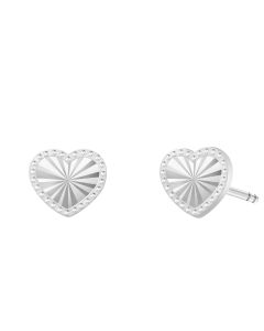 White Gold Heart Earrings