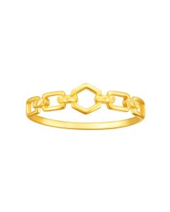 916 Gold Intricate Chain Ring