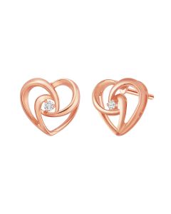  14K Rose Gold Heart Shaped Earrings​
