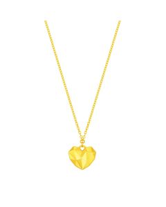 999 Gold Geometric Heart Necklace