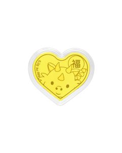 Year of Dragon 999 Gold Heart Coin