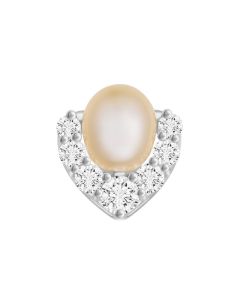 Embraced Pearl Pendant with Diamonds