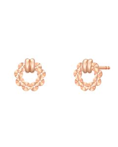 Rose Gold Textured Halo Earrings