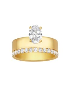 Cigar Tiered Oval Diamond Ring