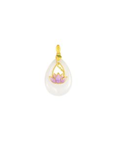 Nephrite Lotus Teardrop Pendant