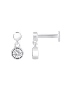 White Gold Pebble Stud Earring