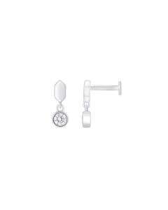 White Gold Capsule Stud Earring