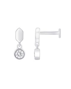White Gold Capsule Stud Earring
