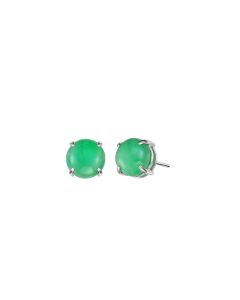 Jade Round Cabochon Earrings