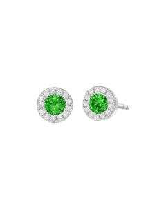 Chroma Halo Emerald Earrings