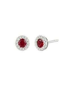 Chroma Halo Ruby Earrings