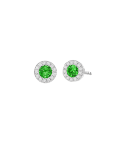 Chroma Halo Emerald Earrings