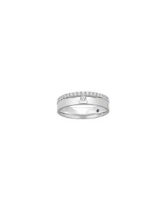 Double Banded Diamond Pave Ring