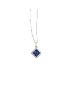 Blue Sapphire Flower Pendant