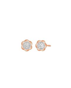 Rose Gold Blossom Flower Earrings