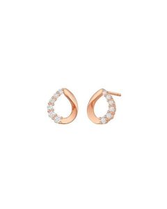 Half Pave Diamond Earrings
