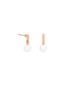 Rose Gold Pearl Earrings
