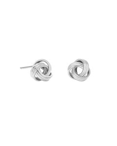 White Gold Knot Earrings