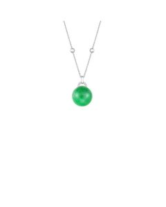 White Gold Globe Jade Pendant