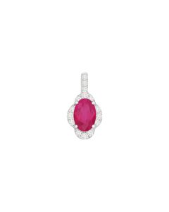 Red Ruby Clover Pendant