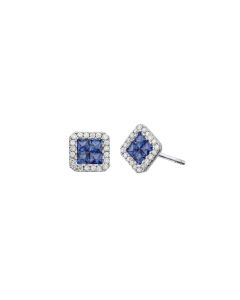 BLUE SAPPHIRE FLOWER EARRING