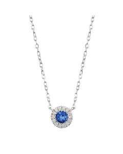 Chroma Halo Blue Sapphire Necklace