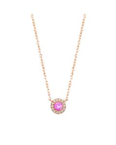 Pink Sapphire 14K Rose Gold Necklace