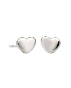 14K White Gold Heart Earrings