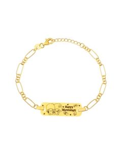 999 Gold Little Twin Stars Sanrio Characters Playtime Collection Bracelet