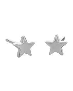 White Gold Star Stud Earrings