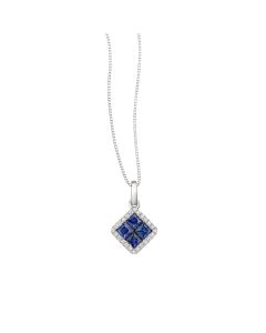 Blue Sapphire Flower Pendant