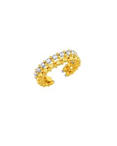 Duo-Toned Beaded 916 Gold Ring
