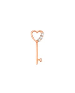 Rose Gold Diamond Heart Key Pendant