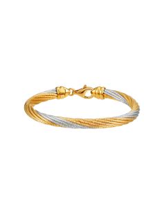 Classic Twist Two-Tone Gold Bangle 