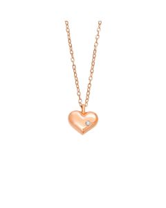 Diamond Rose Gold Heart Necklace